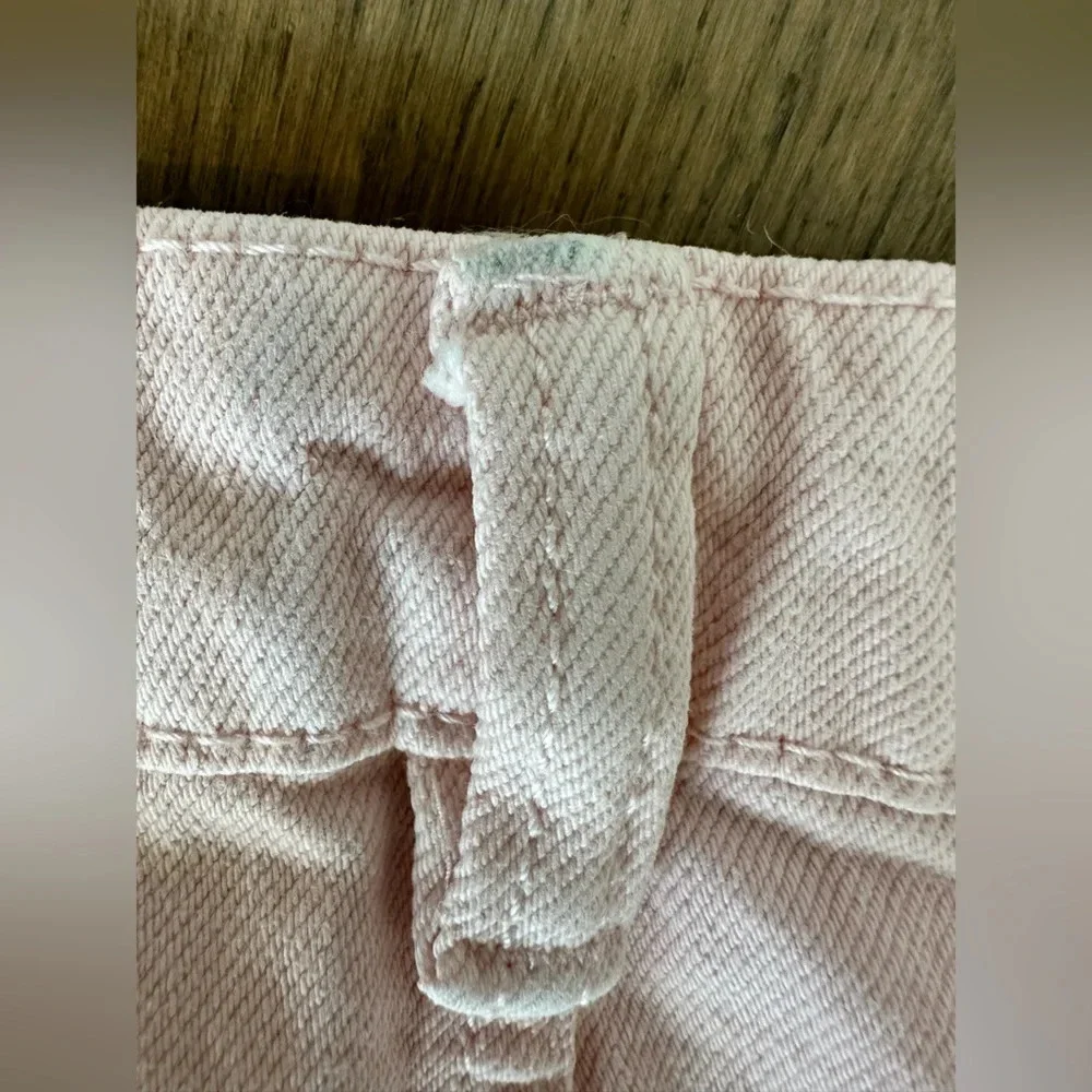 Bershka Light Pink Distressed Ripped‎ Wide Leg Jeans 2